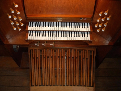 Bild Spieltisch der Orgel